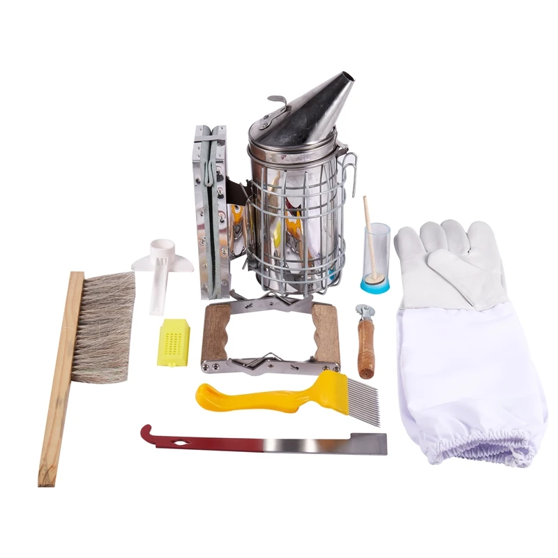 

Комплект инструментов для пчеловодства 10 в 1, металлический комплект для курильщика, оборудование для пчеловодства, аксессуары для пчелово...