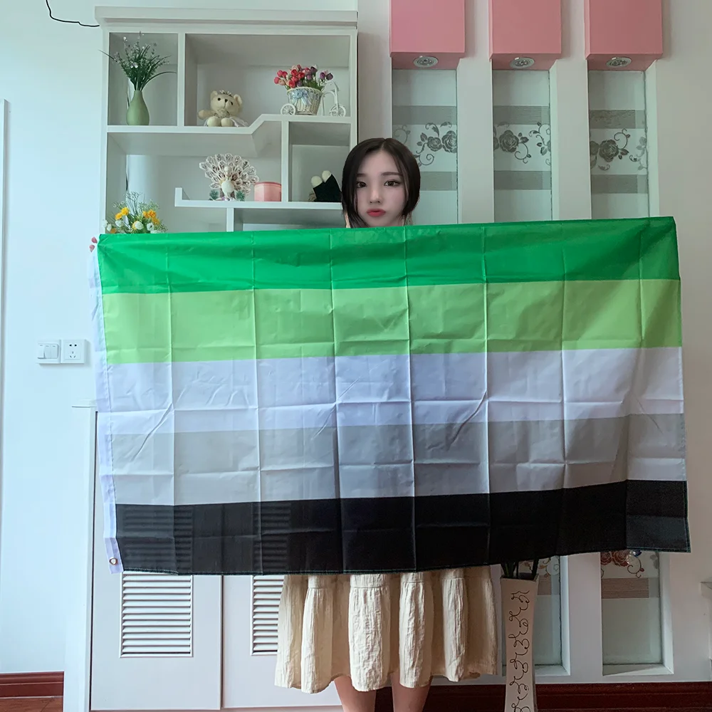 ЛГБТ флаг 90X15 0 см, высокое качество, полиэстер, двухсторонний, с принтом, висячий, романтическая ориентация, ароматический гордость, флаг