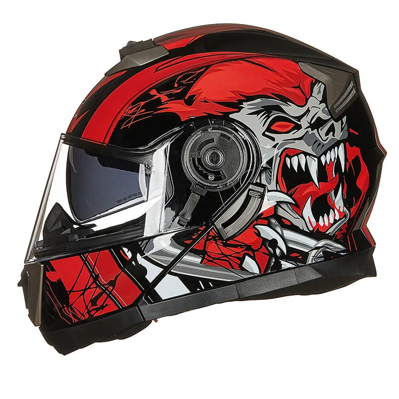 

2022 Winter Riding Flip Up Motorcycle Helmet Motorbike Modular Dual Lens Motocross Full Face Helmets Casco Moto Casque Unisex
