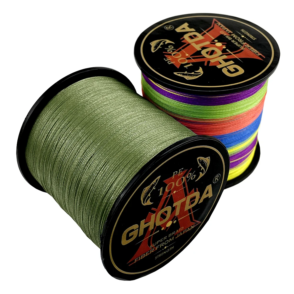 

GHOTDA 300M 100M Fishing Line 4 Strands 10-80LB Braided 100% PE Multifilament Durable Smoother Floating Wire Pesca