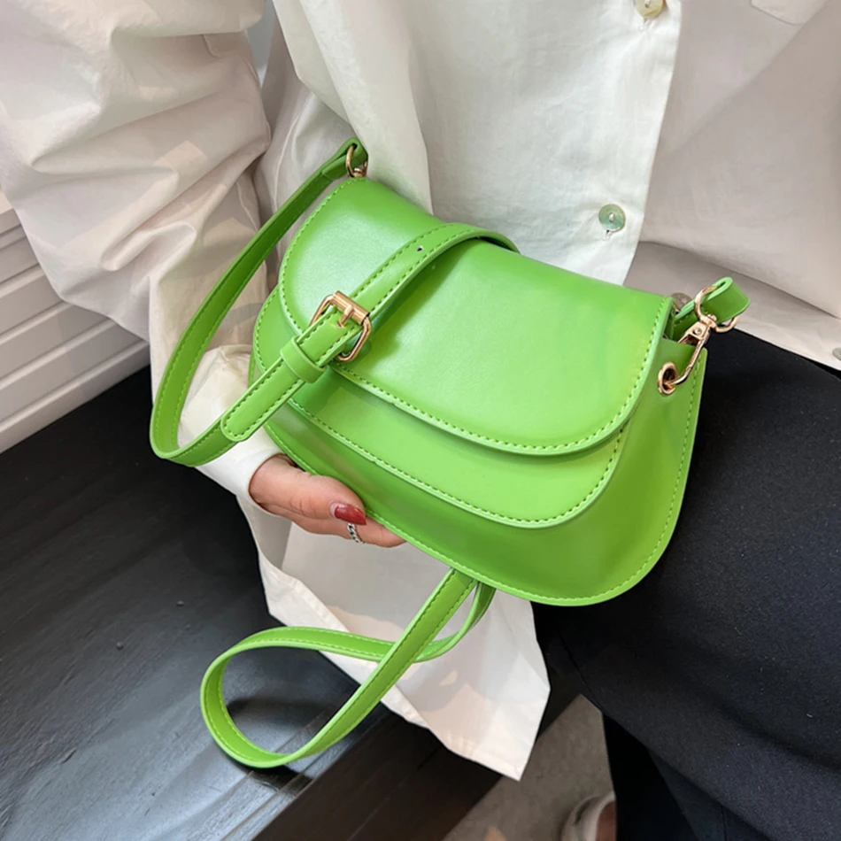 

Fashion Women Mini PU Leather Saddle Bags Trendy Brand Small Shoulder Handbags Luxury Design Female Crossbody Bag Casual Purses