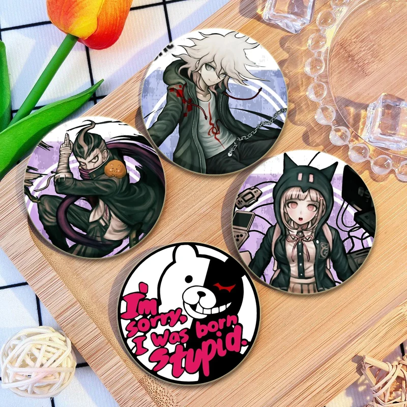 Аниме Danganronpa Pins игровые персонажи Amami Iruma Miu Kirigiri Kyouko Nagito значок круглые креативные