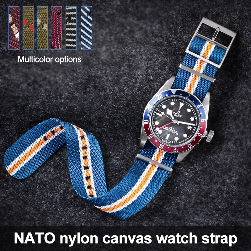 

20/22mm Watchbands Military Nylon Nato Strap Troops Parachute Bag Watch Accessories For Omega/Rolex/Seiko/Tudor Black Bay Strap