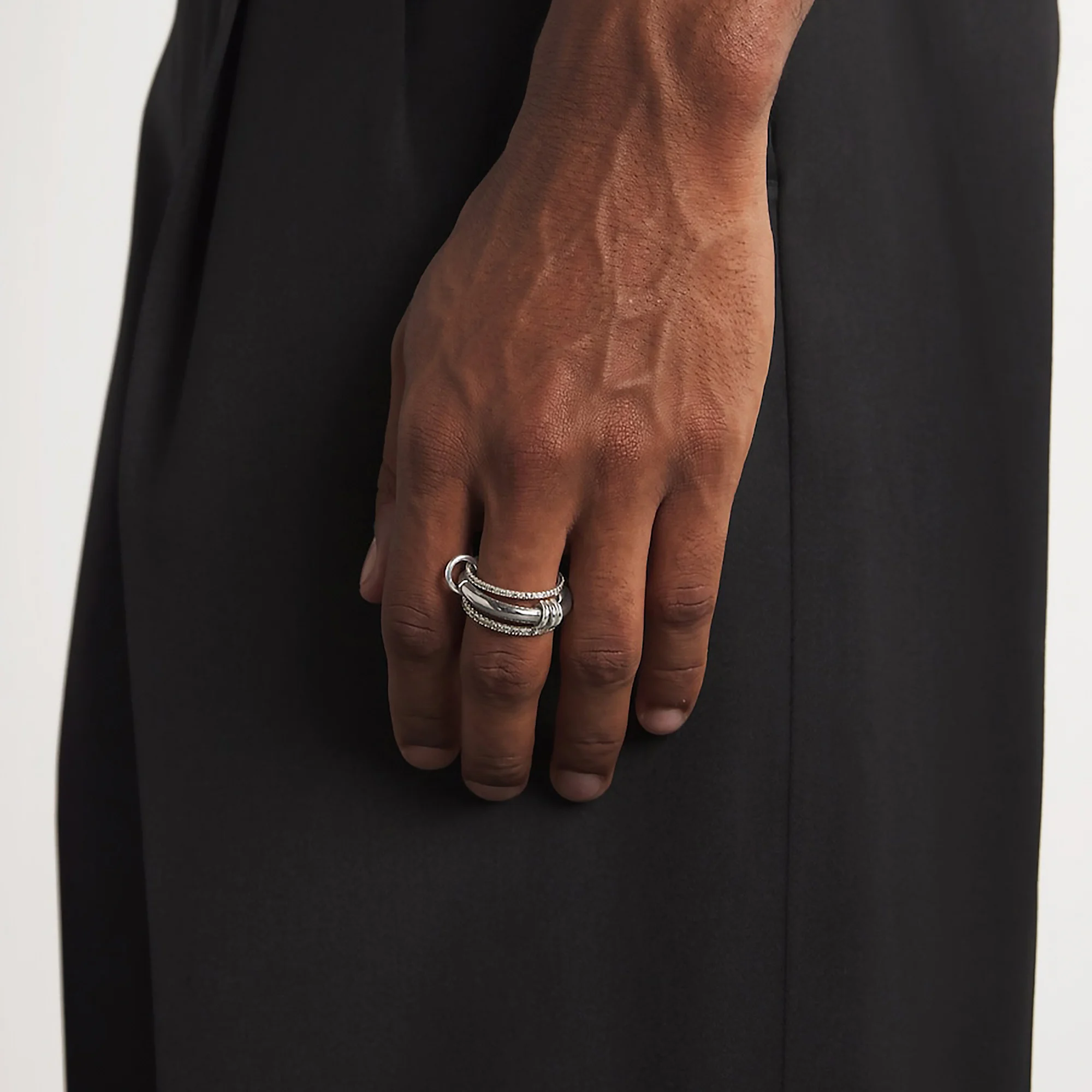 Багатошарові кільця для пальців, які можна штабелювати, блискуче кільце з кубічним цирконієм, 18-каратне позолота з нержавіючої сталі, високоякісний ювелірний аксесуар