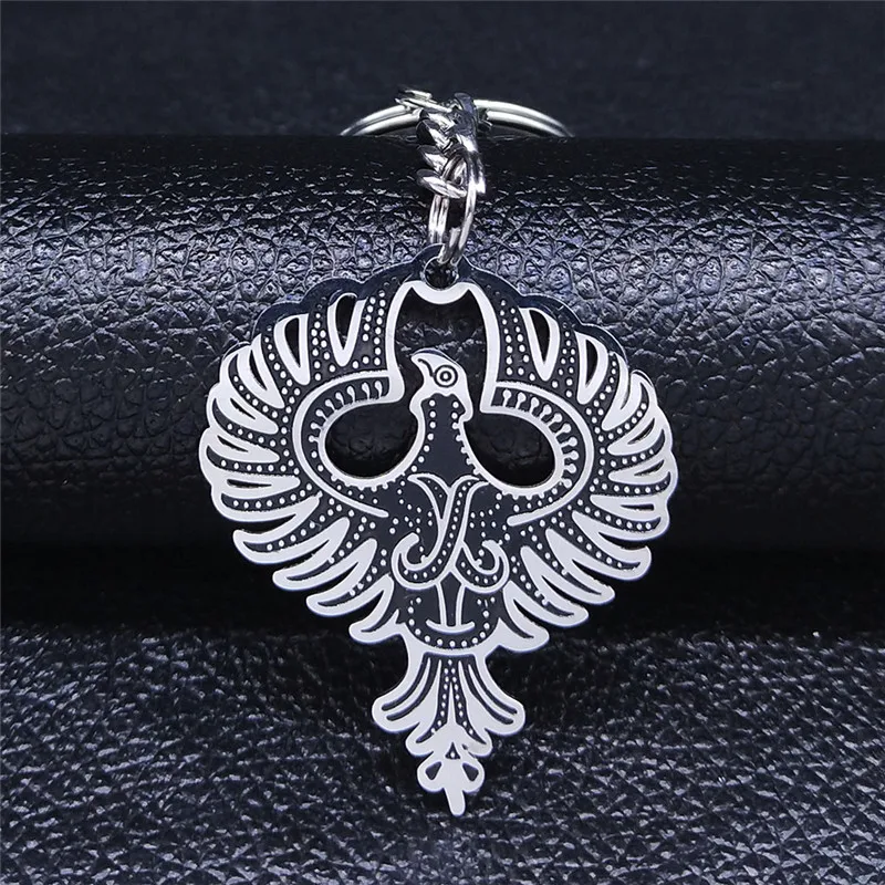 

Viking Eagle Animal Key Chains for Men Stainless Steel Silver Color Pendant Keyring Jewelry acero inoxidable joyeria mujer K9S06