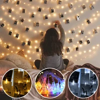 led photo string lights usb battery powered fairy twinkle lights with clips for hanging pictures bedroom wall wedding decor