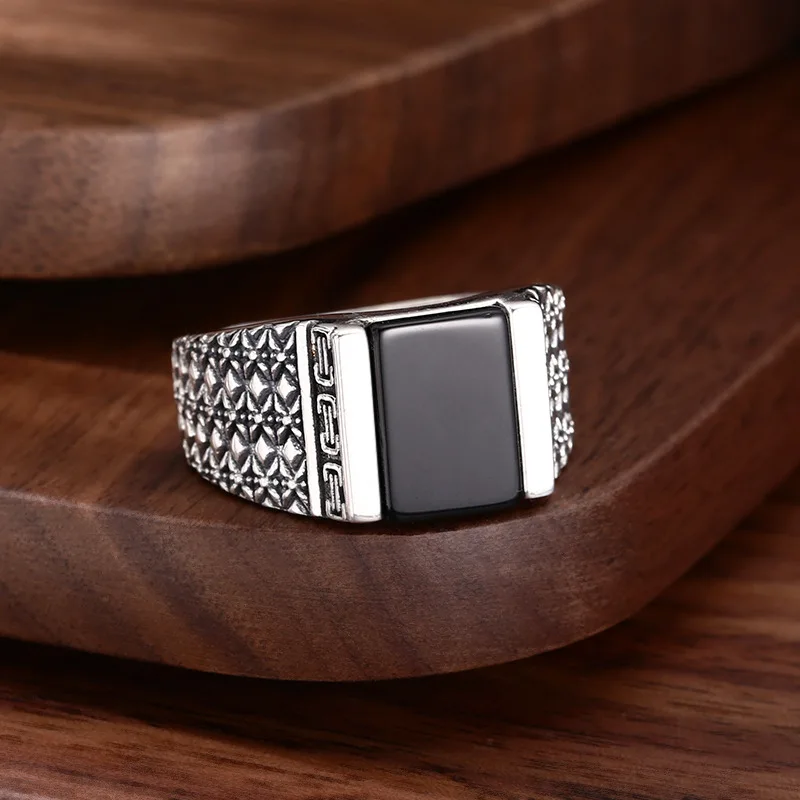 Открытое кольцо из чистого серебра S925 модное ретро-модное индивидуальное