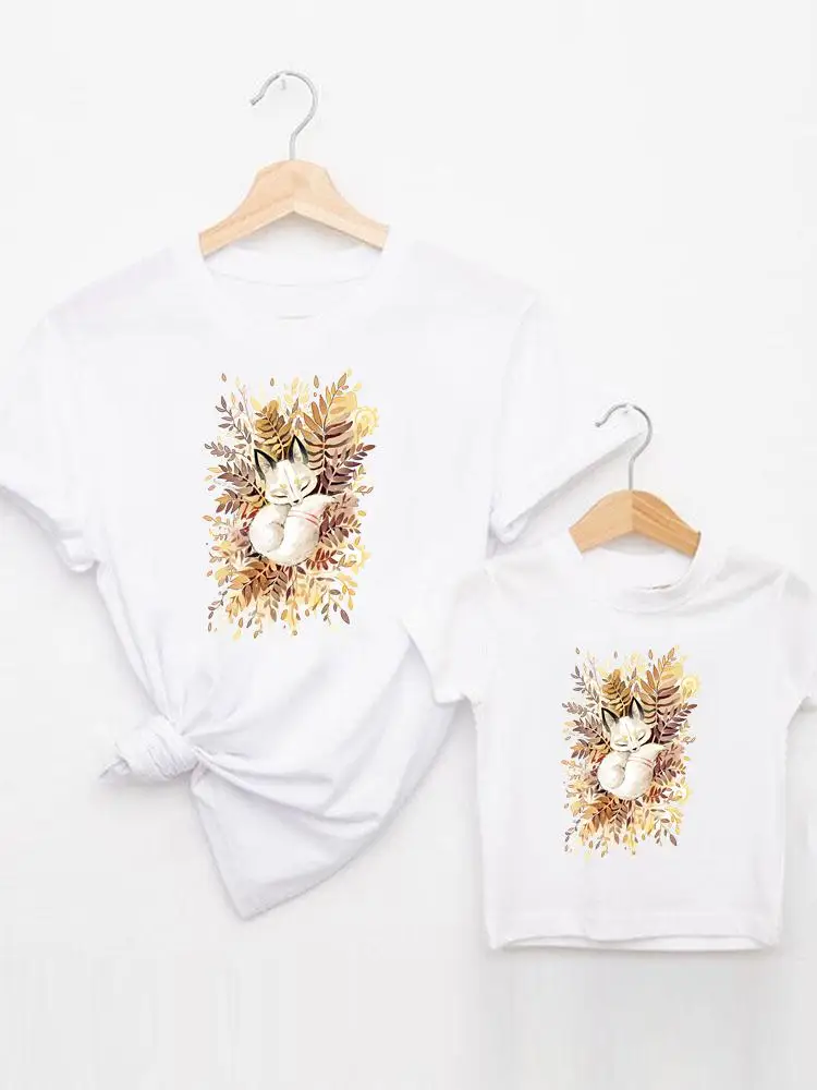 

Graphic Tee T-shirt Sweet Animal Watercolor Family Matching Outfits Boy Girl Women Kid Child Summer Mom Mama Mother Clothes