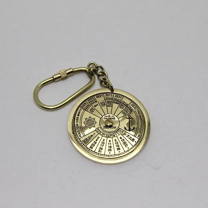 

Brass Solar Keychain With Compass Decorative Gift Model 2