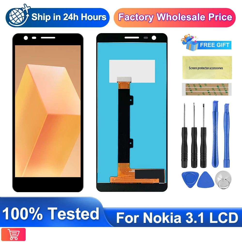 Совершенно новый 5 2 ''ЖК-дисплей с сенсорным экраном и рамкой для Nokia 3 1 TA-1049