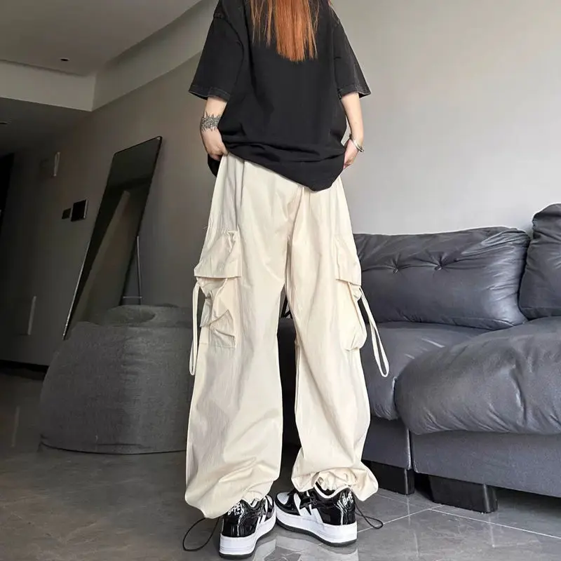 Women's Y2K Clothes Cargo Pants Summer Thin Loose Skinny Straight Wide Leg Casual Quick Dry Straight Leggings Korean Style