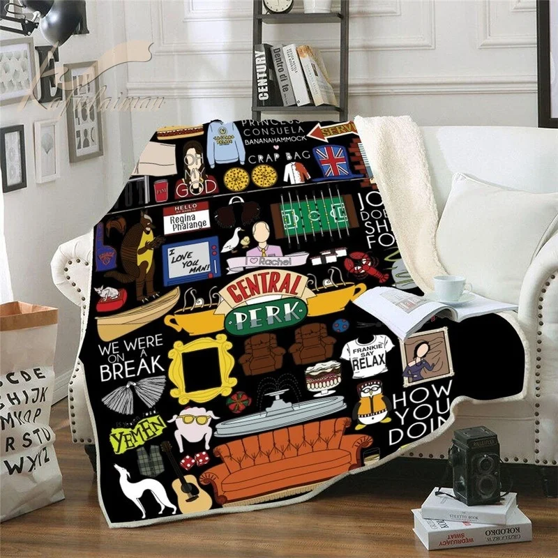 

Cartoon Blanket Kids Blanket Throw Friends Tv Show Soft Blanket Dust Cover Sofa Bed Blankets for Adults Home Decotation
