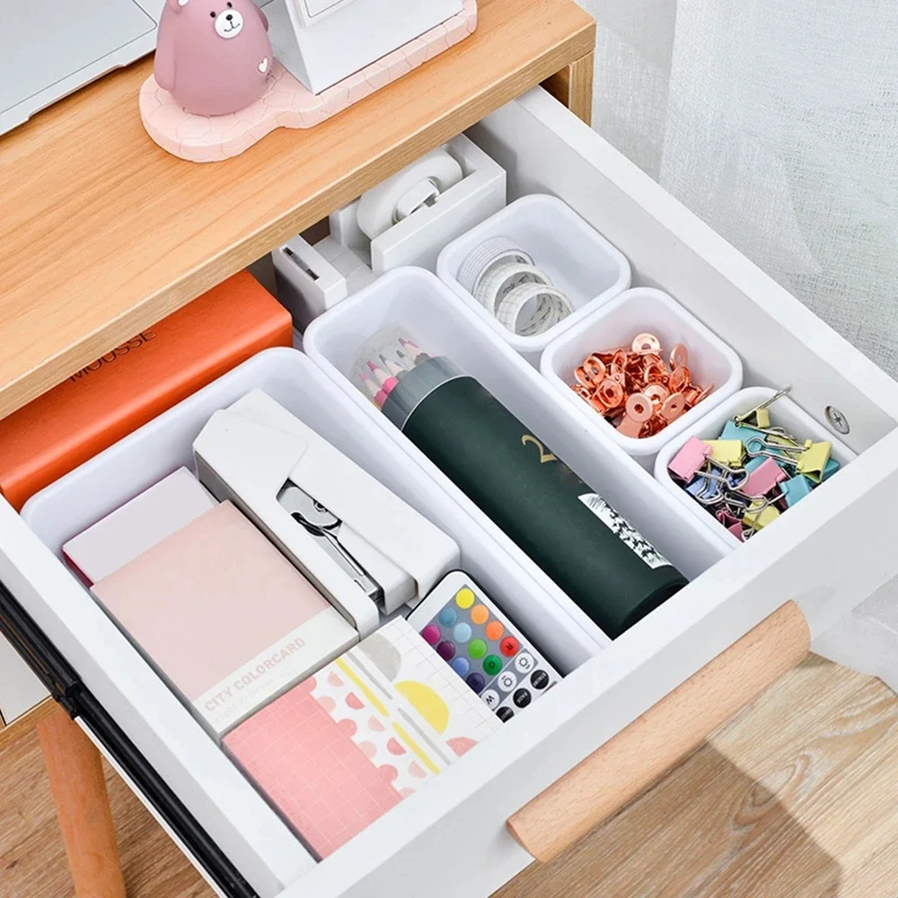 

New 8PCs Divide Drawer Organizer Box Storage Trays Box Office Home Kitchen Bathroom Cupboard Desk Jewelry Makeup Organization