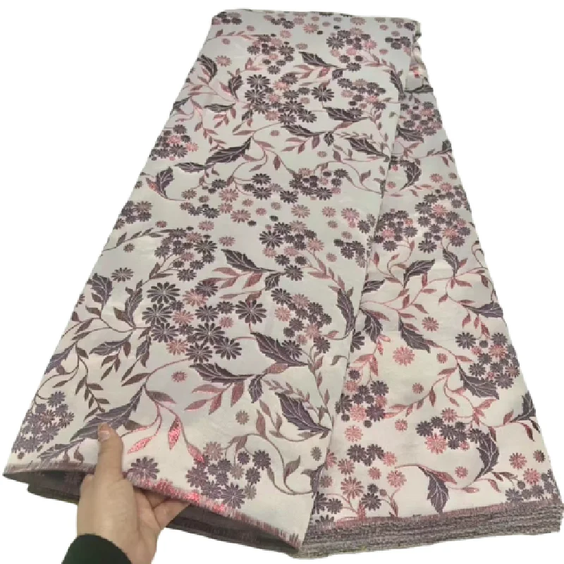 

2023 высококачественная искусственная ткань, вышивка из органзы, женское платье, жаккардовое платье из жаккарда, французское платье, 5 ярдов