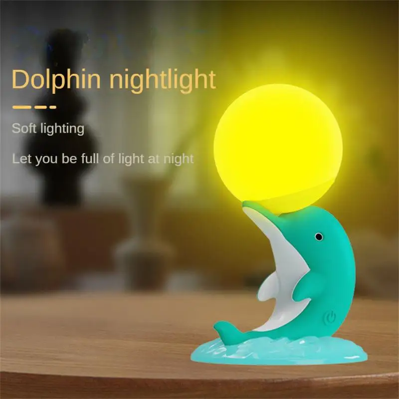 

Led Night Light Creative Cute For Child Gift Silicone With Sleeping Atmosphere Descoration Lamps Sleep Lamps Dolphin Bedroom