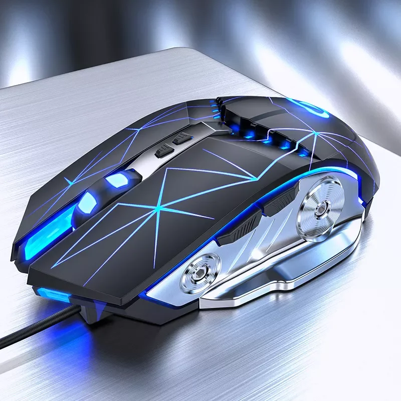 

2023 игровая мышь 3200DPI Регулируемая Бесшумная оптическая светодиодный ная USB Проводная компьютерная мышь для ноутбука Игровые мыши для гейме...