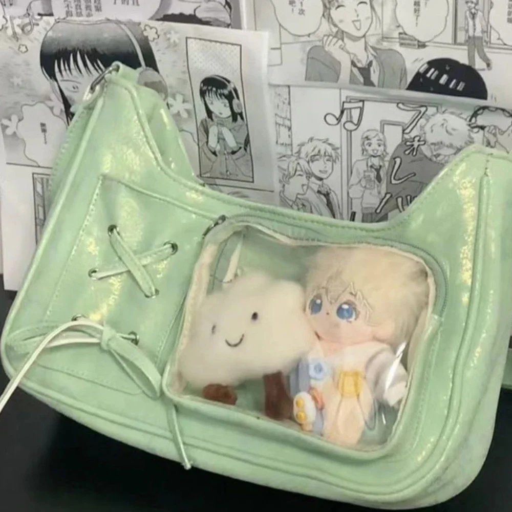 Милая Прозрачная женская сумка из искусственной кожи с лентой униформа JK через