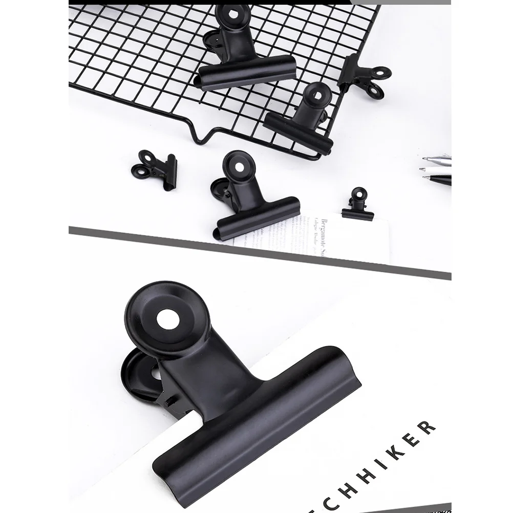 

Clips Paper Hinge Note Clamps Utility Fixing Metal Black Clamp Office Document Drawing Pin Organizer Photo