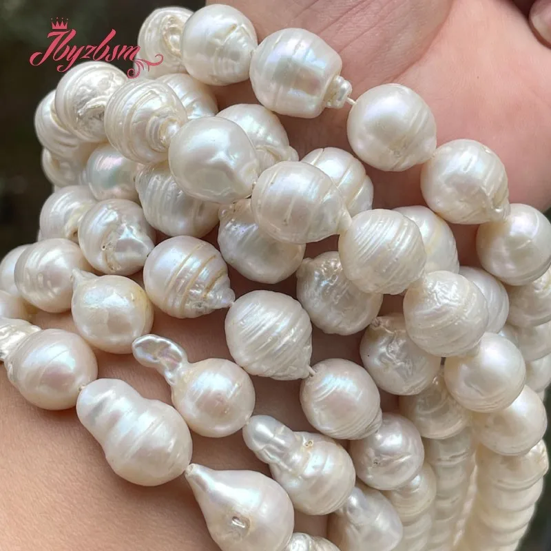 10x12-12x15mm Freeform Baroque White Edsion Reborn Keshi Natural Freshwater Pearl Stone for DIY Accessories Jewelry Making 15