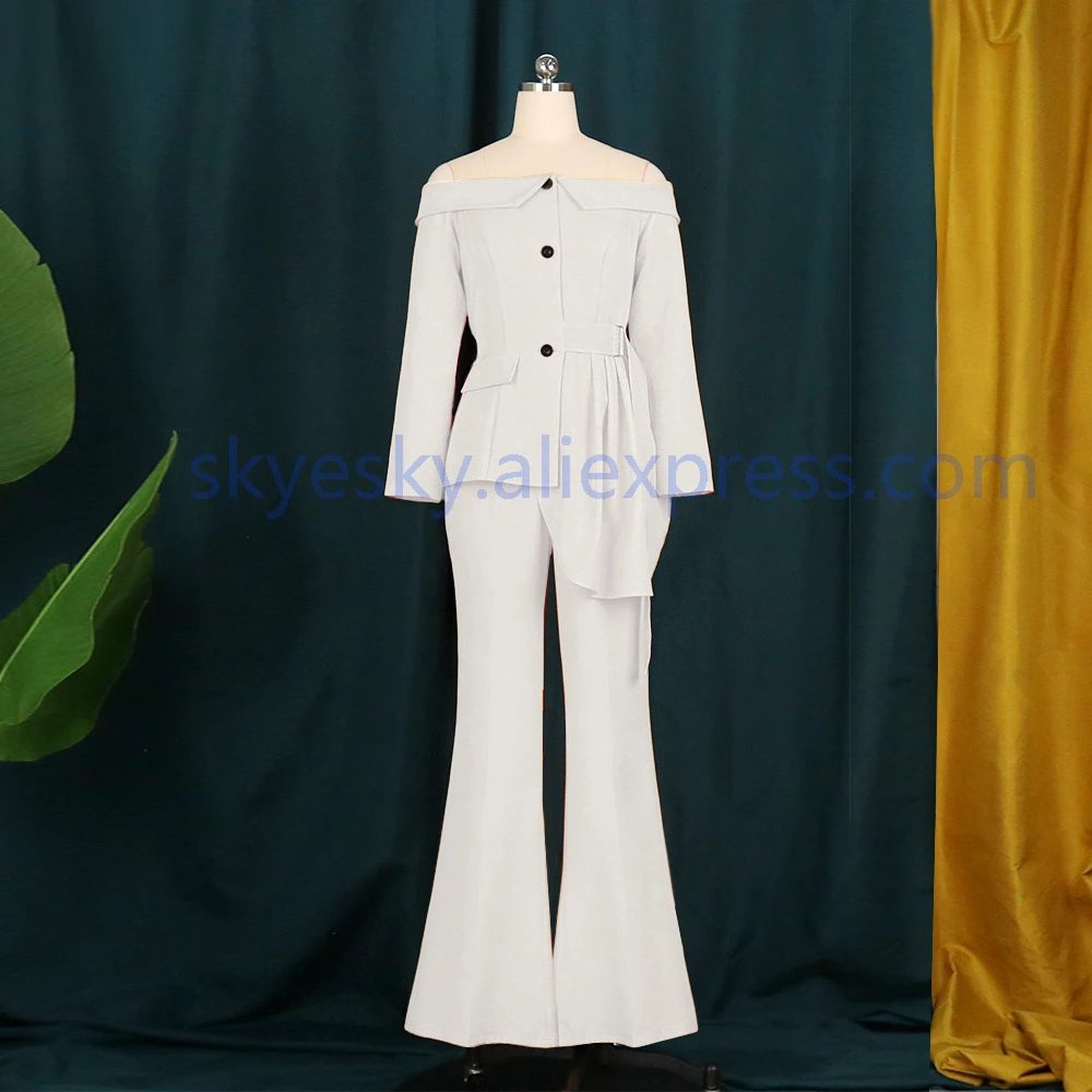 women plus size clothing outfits blazer pants suit women suit women suits 2 pcs set elegant office summer suit off shoulder