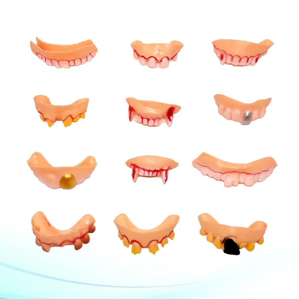 

Teeth Fake Ugly Halloweengrill Gag Funny Party Props Decorationfor Fullcosmetic Denture Fangs Gnarly False Gift