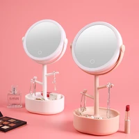 flexible table makeup mirror light dressing table portable design cute women mirror small round espejos decorativos home item