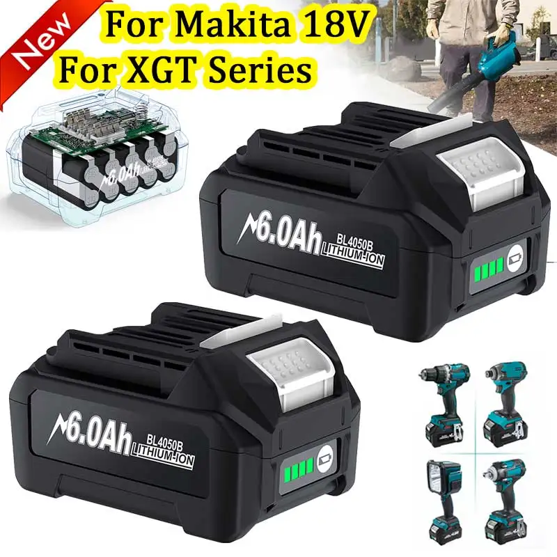 

For Makita 40V Battery 6.0Ah Li-ion Battery For XGT 40V BL4025 BL4040 BL4020 BL4050 BL4060 BL4050B Electric Drill Screwdriver