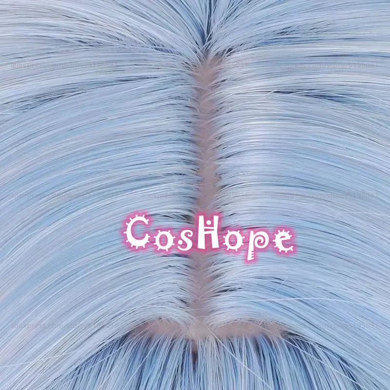 Togawa Sakiko Косплей Парик 84 см Длинный Прямой Серебристо-Синий Аниме Термостойкие