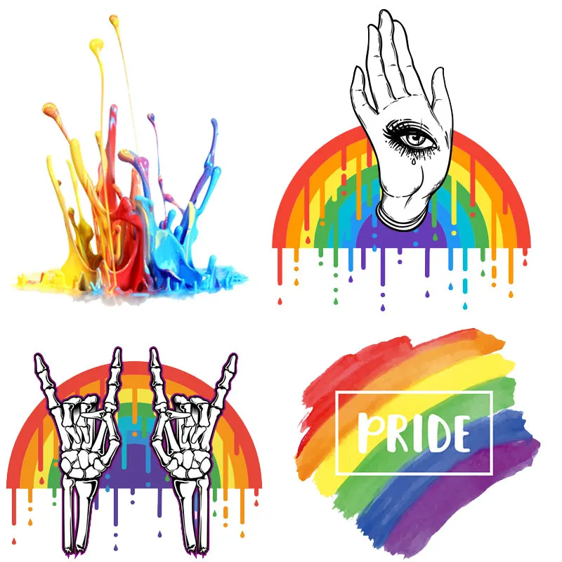 

Pride LGBT Iron-on Transfers for Clothing Letter Patches on Clothes Bisexual Badge Rainbow Patch Appliques Heat Transfer Sticker