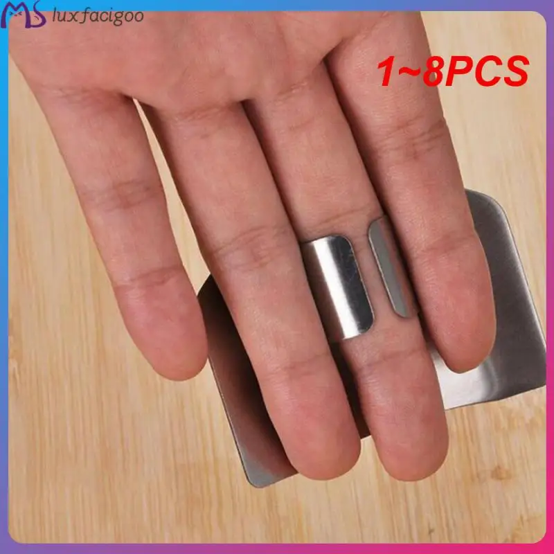 

1~8PCS Portable Finger Protector Security Anti-cutting Device Kitchen Stainless Steel Wear Resistance Practical Home Furnishing