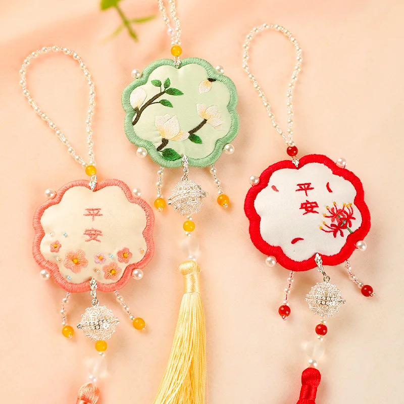 Вышивка пин-фу сделай сам саше вышивка крестиком кисточка подвеска мир материал