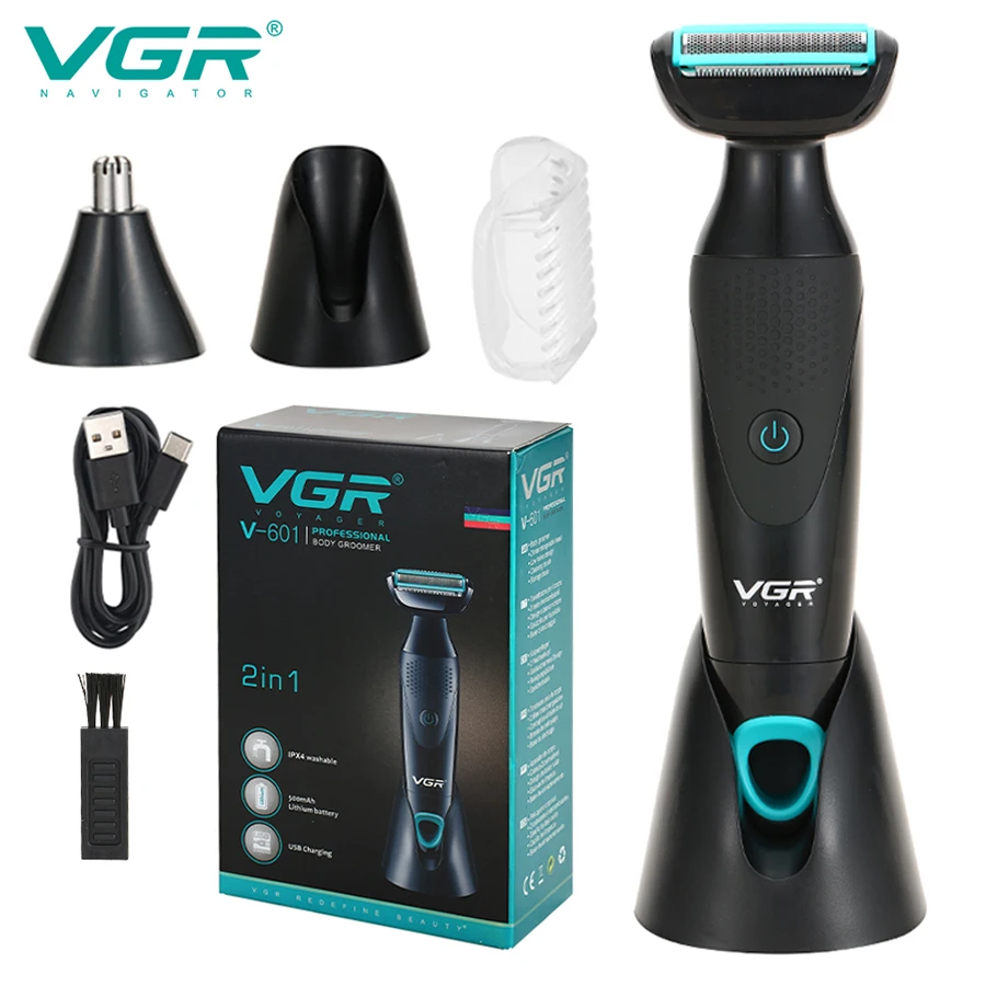 

V-601 2-in-1 Multi-Function Shaver Electric Razor Nose Trimmer Rechargeable Shaver Waterproof Shaving Machine Wet and Dry VGR