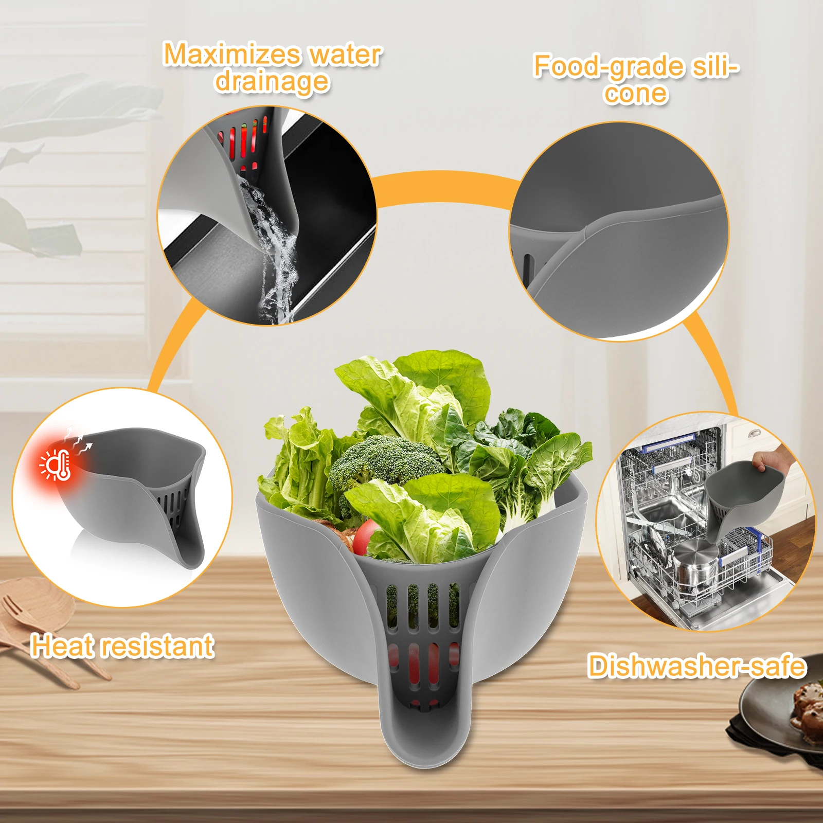 Силиконовая Сливная Корзина Многофункциональная Устойчивая К Высоким