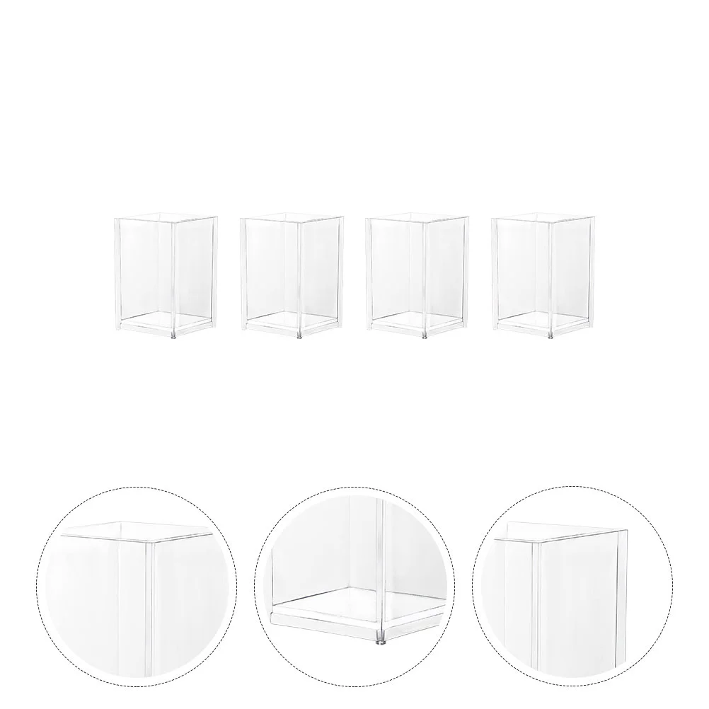 

Makeup Decor Transparent Storage Bucket Baskets Pen Pots Holders Table Decors Desktop Buckets Cases Stationery