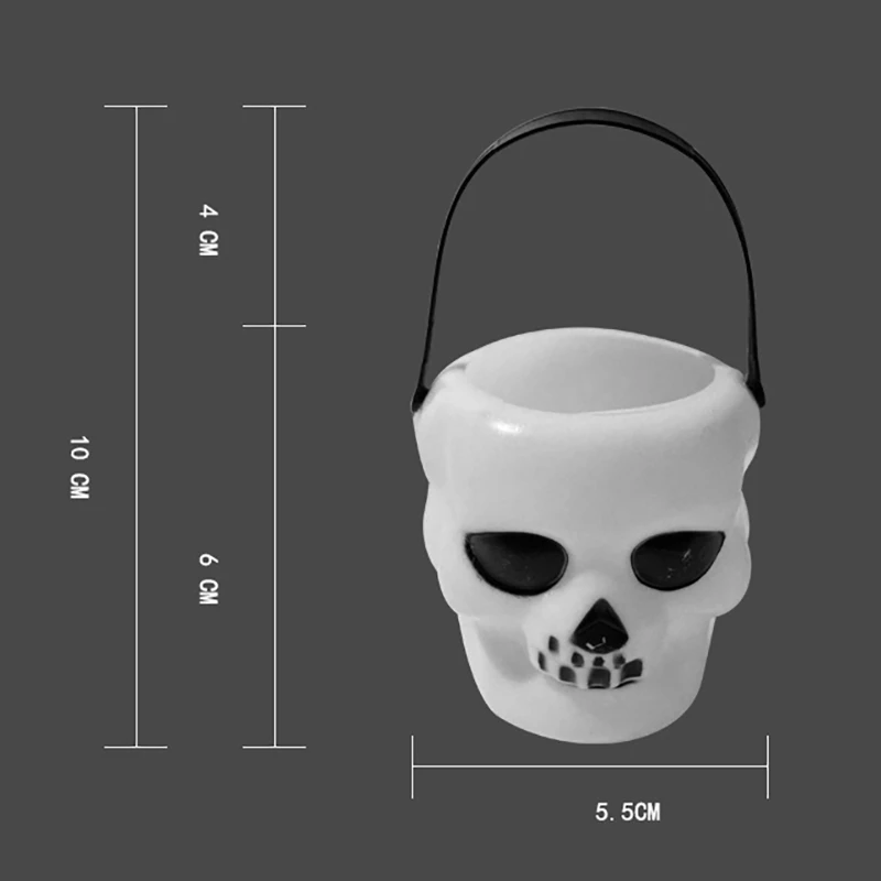 Акция! 10 шт. Мини Белый скелет Хэллоуин конфеты Чайник ведро череп головка декор