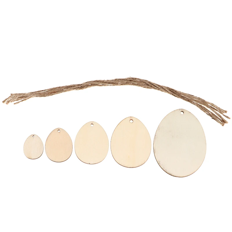 

Пасхальное яйцо «сделай сам» 40/50/60/80 мм, деревянные ломтики, Пасхальная подвеска Hangibng, поделки из необработанного дерева для счастливой Пасх...