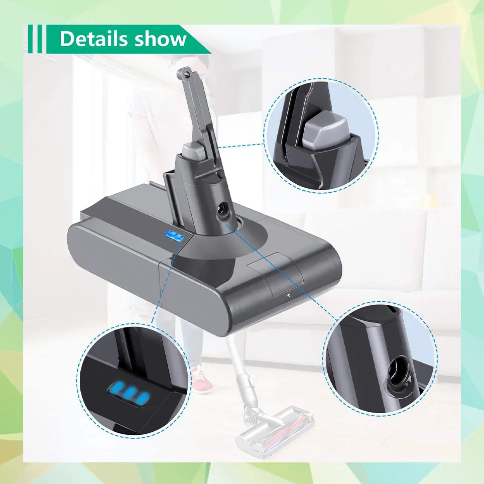 

2022 V8 Lithium Battery Replacement for Dyson 21.6V Battery Absolute V8 V8 Handheld Vacuum Battery