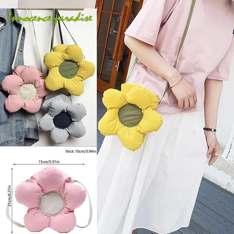

1Pc Cute Sunflower Shoulder Bag Candy Color Flower Shaped Messenger Bags Crossbody Bag For Girls Gift