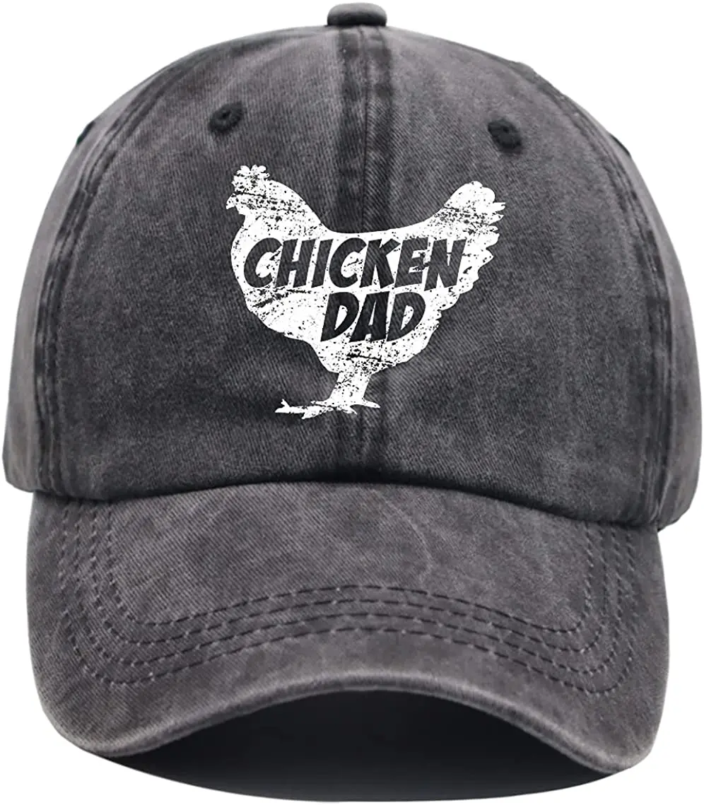 

Chicken Dad Hat, Farm Cock Baseball Cap, Farmer Rooster Lover Denim Adjustable Dad Hats