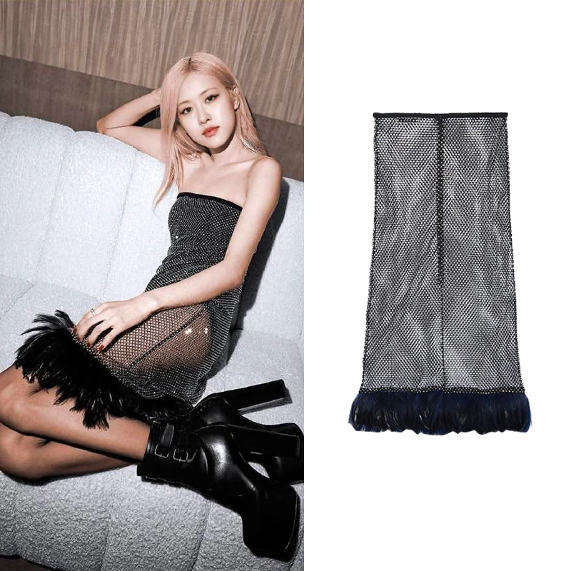 

K-pop ROSE Korean Stage Outfit Women Concert Outfits Dancer Outfit Clubbing Outfits Festival Clothing Rave Shiny Birthday Dress