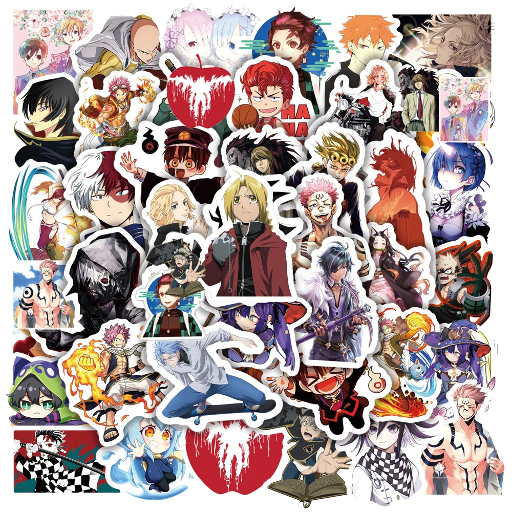

10/30/50PCS Mix Anime Jujutsu Kaisen Genshin Impact Stickers Decals DIY Fridge Phone Suitcase Laptop Notebook Car Wall Sticker