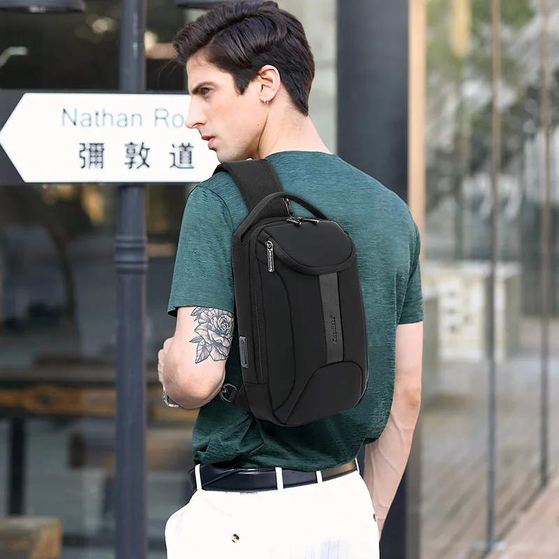 Multi-function Men's Mobile Phone Passport Document Chest Pack New Messenger Bags Outdoor Shoulder Bag Waterproof Polyester