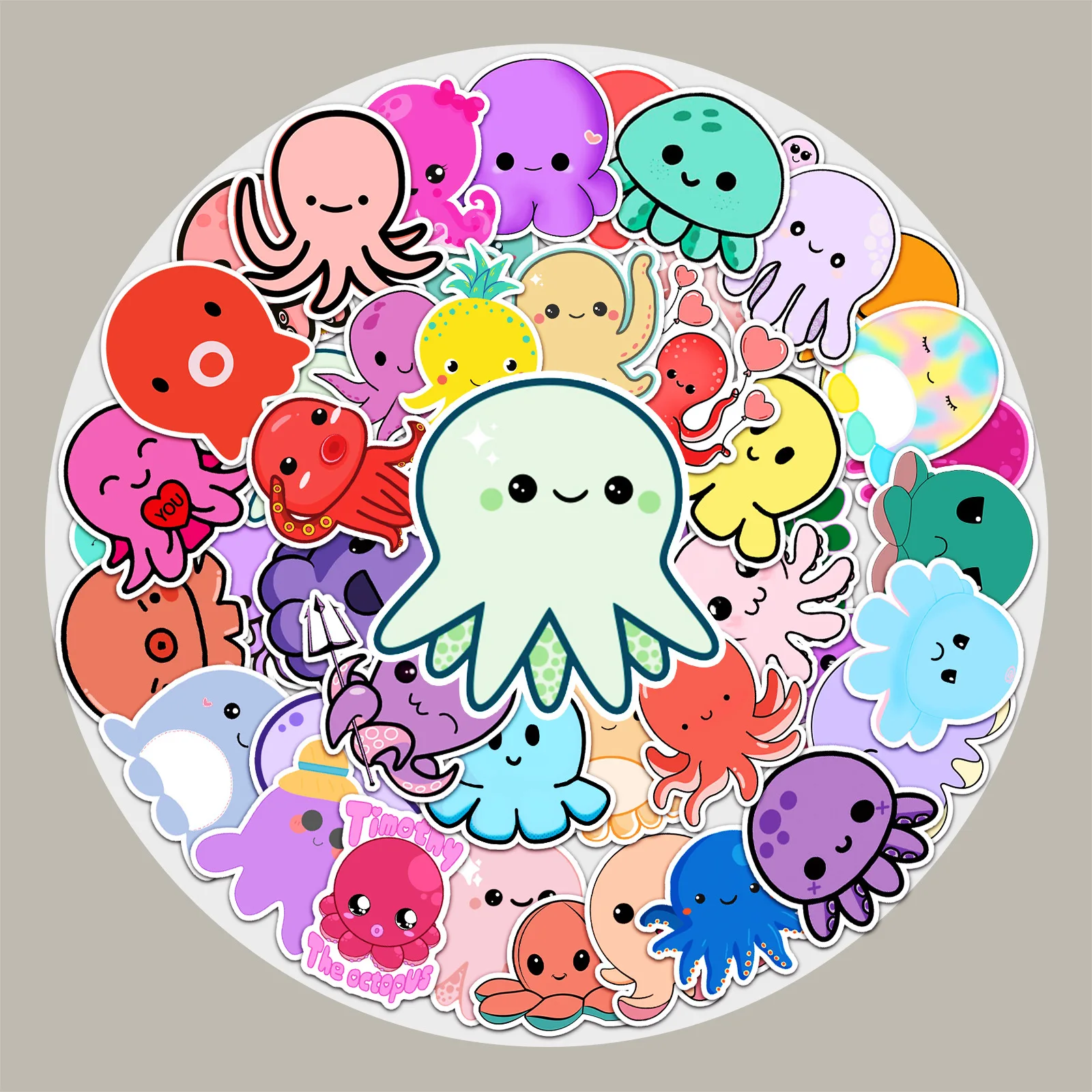 

50 Octopuses Skateboard Ocean Life Cartoon Stickers Cute Waterproof Kids Toys Stationery Decorative Mobile DIY Craft Label