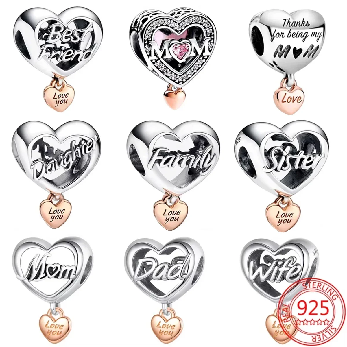 Романтический Серебряный Кулон Из Бисера В Форме Сердца S925 Для Изготовления