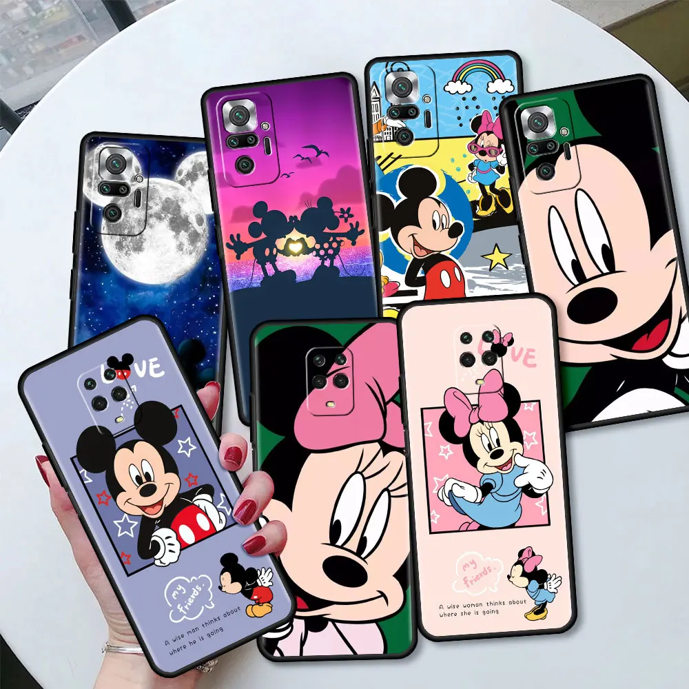 

Case For Xiaomi Redmi Note 11 10 9 8 Pro K40 10S 9S Soft Phone Cover 8T 9A 9C 9T 7 TPU Silicone Back Shell Mickey Minnie Mouse