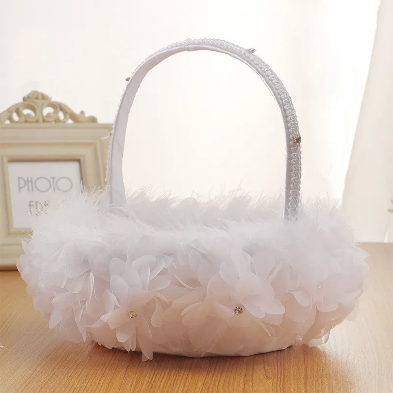 

Flower Girl Basket Set- Fairy Lace Bowknot Wedding Flower Baskets