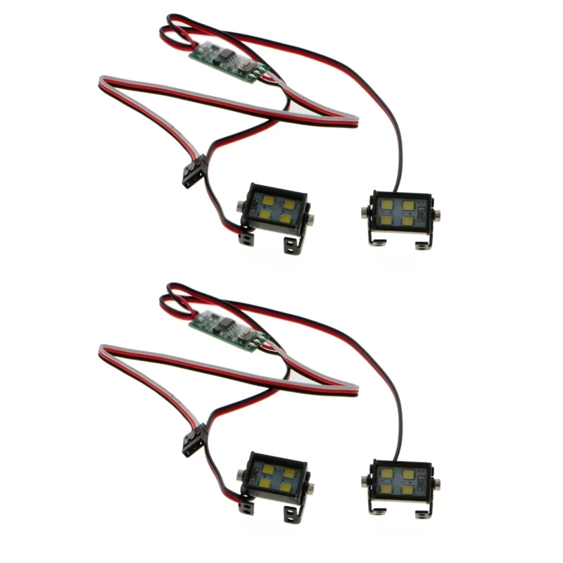 

2 Pair RC Model LED Headlights Spotlights For 1/10 RC Crawler Off-Road Traxxas TRX4 Axial SCX10 RC4WD D90 TF2