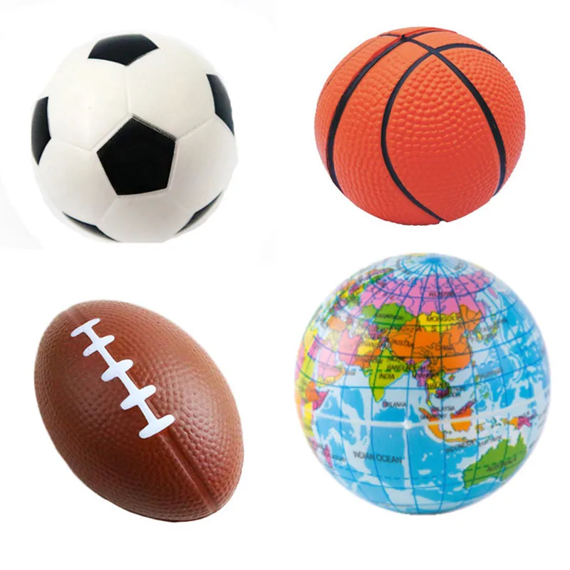 

2PCS Funny Basketball Football Anti stress Relief Ball Soft Foam Rubber squeeze Balls Toys for Children Kids