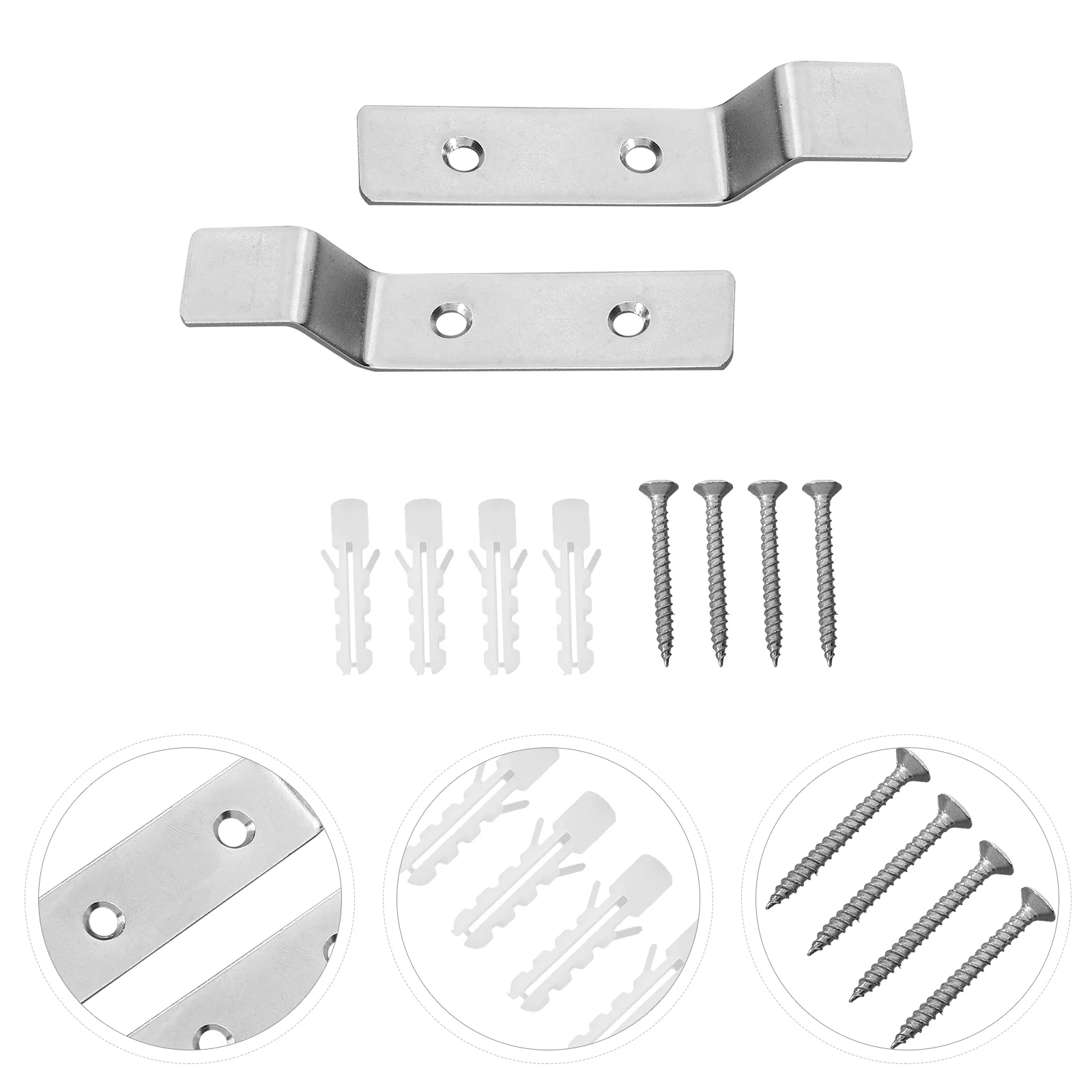 2 Sets Wall Mounted Urinal Support Urinal Fixed Hook Stainless Steel Urinal Bracket