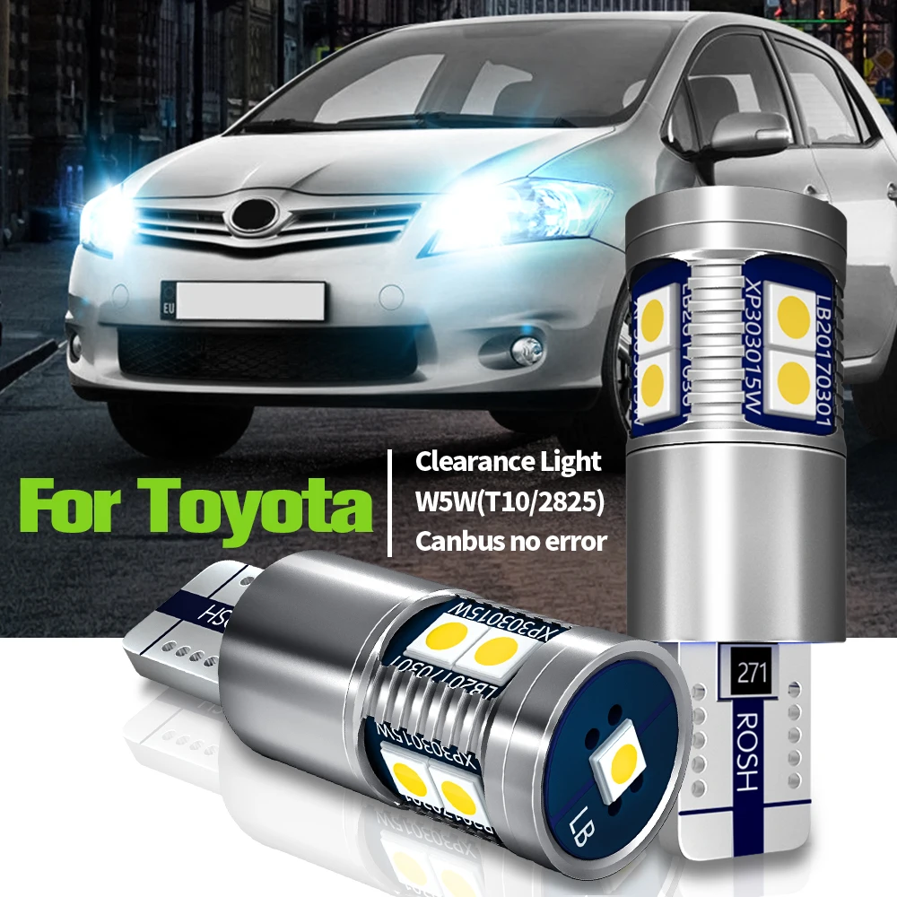 

2pcs LED Parking Light Bulb Clearance Lamp W5W T10 2825 Canbus Error Free For Toyota Auris Aygo Camry Corolla 86 Hiace Hilux